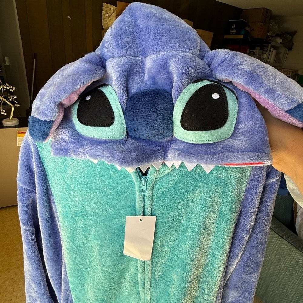 Stitch adult One Piece Pajamas Costume size M - Picture 3 of 11